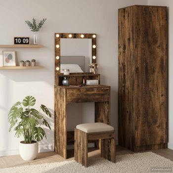 Mesa Tocador Roble Ahumado 50 X 41 X 135 Cm Vidaxl