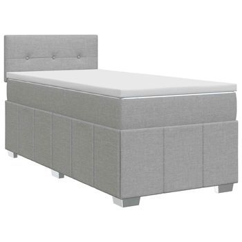 Cama Tapizada 200x90x88 Cm Tejido - Gris