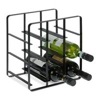 botellero metalico para 9 botellas negro