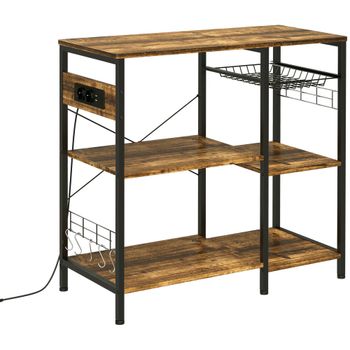 Estantería de cocina 90x40x83 cm marrón rústico