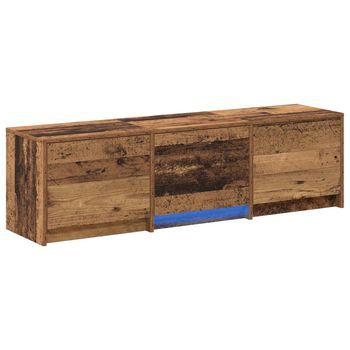 Mueble De Tv Con Led Con Cajón Madera Vieja 140 X 34 X 40 Cm Vidaxl