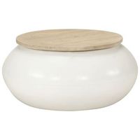 mesa de centro de madera maciza de mango blanca 51x51x27 cm vidaxl