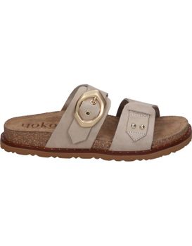 Sandalias Planas De Piel Para Mujer Yokono Bolus-254 Gris 36