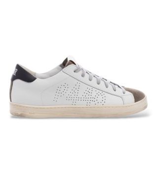 P448 para hombre. COJOHN Zapatillas Cojohn blanco (41), Piel, Plano, Cordones, Casual