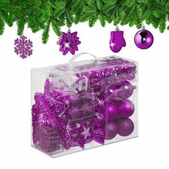 Bolas Para Árbol De Navidad En Paquete De 100 - White/pink/silver - 14.1x32x25.6cm