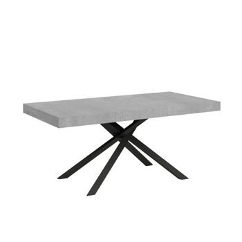 Mesa extensible 80x160/244 cm efecto madera, cemento