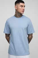 camiseta tall basica regular con cuello de caja azul