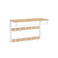 perchero de pared con ganchos roble y blanco roble  blanco  30 x 65 x 42 cm