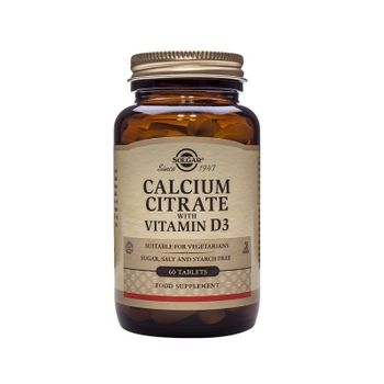 Solgar Calcium Citrate With Vitamin D3 60 Tablets