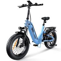 bicicleta electrica plegable iscooter eb8 neumaticos anchos de 20 sensor de par azul
