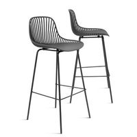 taburete nordico alto de polipropileno y metal elif 42 x 48 x 103 cm  negro  set de 4