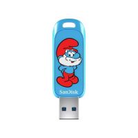 unidad flash usb sandisk smurfs 128 gb usb 32 gen 1 azul sin tapa
