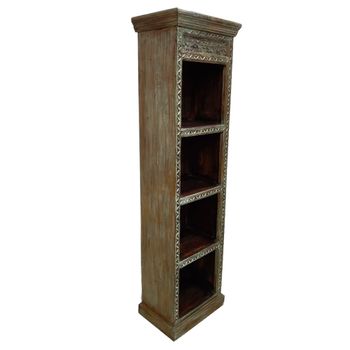 Estantería librería de madera acabado artesanal marrón 51x35x183h cm