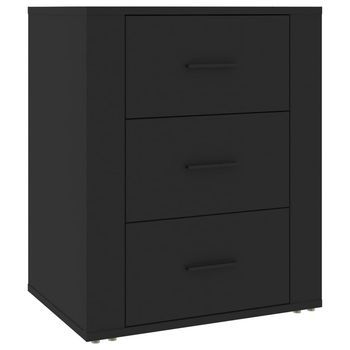 Mesita De Noche | Mesa Auxiliar | Mesilla Madera Contrachapada Negro 50x36x60 Cm