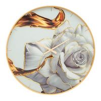 reloj de pared redondo de particulas de madera multicolor o 80x5 cm