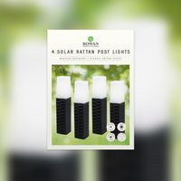 solar rattan post lights - 4 pack