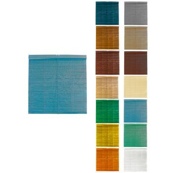 Persiana De Madera Con Polea Metálica - Estor Enrollable Para Ventanas Y Puertas  125 X 180 Cm (azul (pintada))