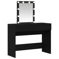 mesa tocador roble negro 100 x 40 x 130 cm madera de ingenieria vidaxl
