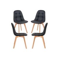 pack 4 sillas vorak de polipiel 814338 cm - negro