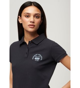 Superdry para mujer. W6011869A Polo ajustado 90s marino (S), Casual, Algodón, Manga corta
