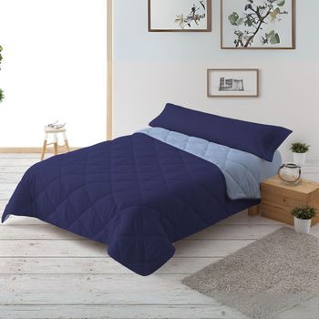 Relleno Nórdico 300gr Bicolor Reversible Cama 150cm (240x220cm) Azul/azul Donegal Collections