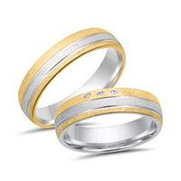 alianzas 18 quilates oro amarillo-blanco 3 diamantes