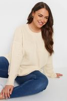 yours jersey de punto crema con hombro caido mujer curvy y tallas grandes yours