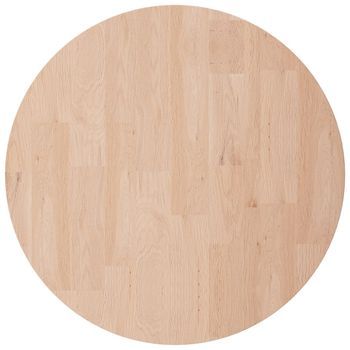 Superficie De Mesa | Tablero Escritorio Redonda Madera De Roble Sin Tratar Ø40x4 Cm