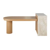 isla de cocina con 2 cajones 1 balda y 2 huecos con base de marmol blanco