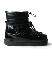 inuikii para mujer 10020030192 botas mountain gloss negro 39 plano cordones casual