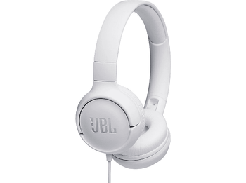 Auriculares - JBL Tune 500, Pure Bass Sound, Micrófono, Plegables, Control volumen, Blanco