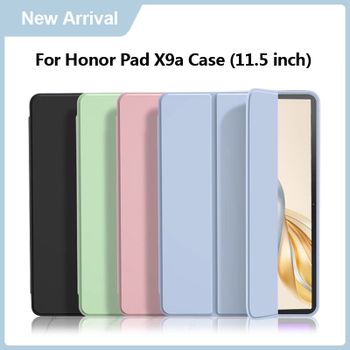 Coque para Honor Pad X9a Funda de 11,5 pulgadas de cuero PU con soporte trasero de silicona suave para tableta Funda Honor Pad X9a Funda 2025