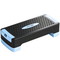 sportnow plataforma de step ajustable con 2 niveles 2 bandas de resistencia alfombrilla antideslizante azul   aosom espana