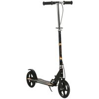 homcom scooter plegable para ninos con manillar ajustable en altura y doble freno 86x35x93-103 cm negro   aosom espana