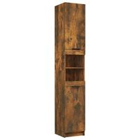 armario de bano madera ingenieria roble ahumado 32x34x1885 cm vidaxl