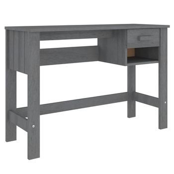 Escritorio Hamar Madera Maciza Pino Gris Oscuro 110x40x75 Cm Vidaxl