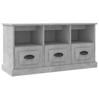 mueble tv  mueble de salon  armario tv madera contrachapada gris hormigon 100x35x50 cm