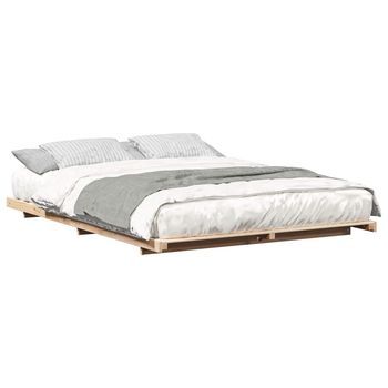 Estructura De Cama Marrón 160 X 220 Cm Madera De Pino Macizo Vidaxl