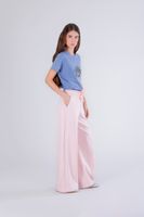 pantalones palazzo con apliques pink l