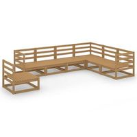 muebles de jardin 7 piezas marron miel madera maciza de pino vidaxl