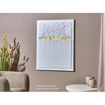 Oleo Abstr Con Relieve Con Led Y Oro 90x3x120cm