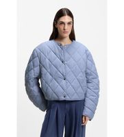 boss para mujer 50553785 chaqueta repelente al agua con guateado romboidal azul 36 casual poliester