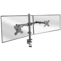 mars gaming marm2 soporte de monitor dual de brazo para pantallas hasta 27r articulado y regulable en altura estructura robusta compatible con vesa75 y vesa100 soporte doble monitor negro o