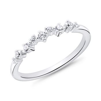 Anillo grabable de plata 925 para mujer con circonita cúbica