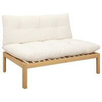 unidad sofa medio acacia claro y crema madera de acacia vidaxl