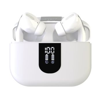 Auriculares iggual True Sound inalámbricos Bluetooth TWS para llamadas y música, con micrófono, filtrado de ruido y protección IP44, blancos