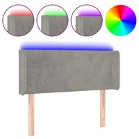 cabecero accesorio para dormir dormitorio mueble led 93 x 16 x 7888 cm tela terciopelo gris claro tdl0201215