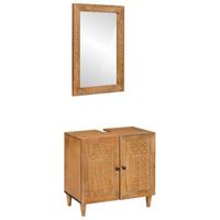 juego de muebles de bano 2 uds marron 62 x 33 x 58 cm vidaxl