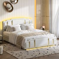 cama tapizada con cajones de 160x200 cm terciopelo beige