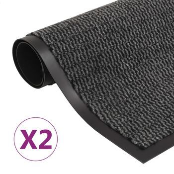 Alfombras De Entrada Rectangulares De Nudo 2 Uds Gris 120x180cm Vidaxl
